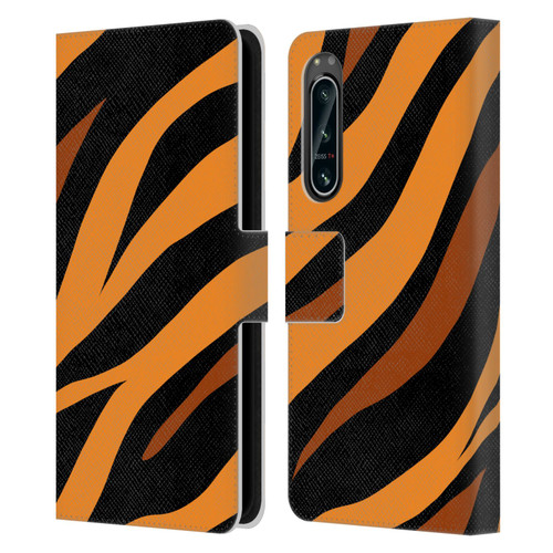 Grace Illustration Animal Prints Tiger Leather Book Wallet Case Cover For Sony Xperia 5 IV