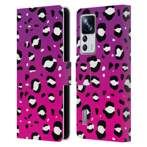 Grace Illustration Animal Prints Pink Leopard Leather Book Wallet Case Cover For Xiaomi 12T Pro