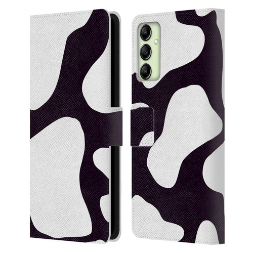 Grace Illustration Cow Prints Black And White Leather Book Wallet Case Cover For Samsung Galaxy A14 5G