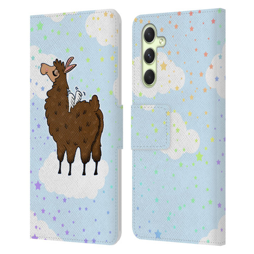 Grace Illustration Llama Pegasus Leather Book Wallet Case Cover For Samsung Galaxy A54 5G