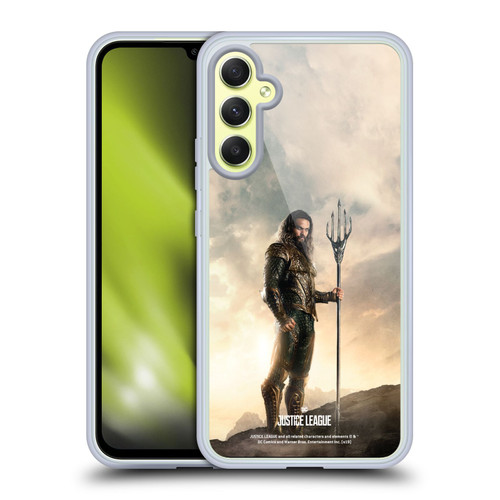 Justice League Movie Character Posters Aquaman Soft Gel Case for Samsung Galaxy A34 5G