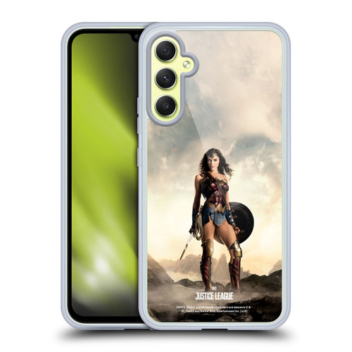 Justice League Movie Character Posters Wonder Woman Soft Gel Case for Samsung Galaxy A34 5G