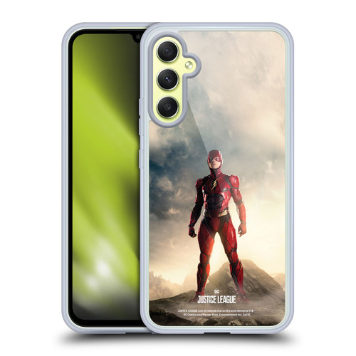 Justice League Movie Character Posters The Flash Soft Gel Case for Samsung Galaxy A34 5G