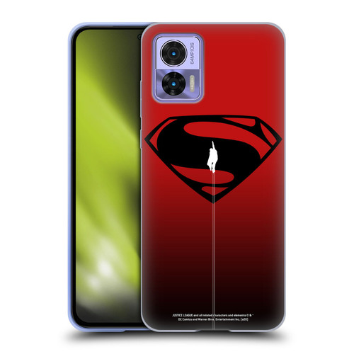Justice League Movie Superman Logo Art Red And Black Flight Soft Gel Case for Motorola Edge 30 Neo 5G