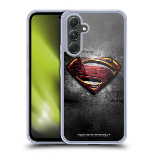Justice League Movie Superman Logo Art Man Of Steel Soft Gel Case for Samsung Galaxy A54 5G
