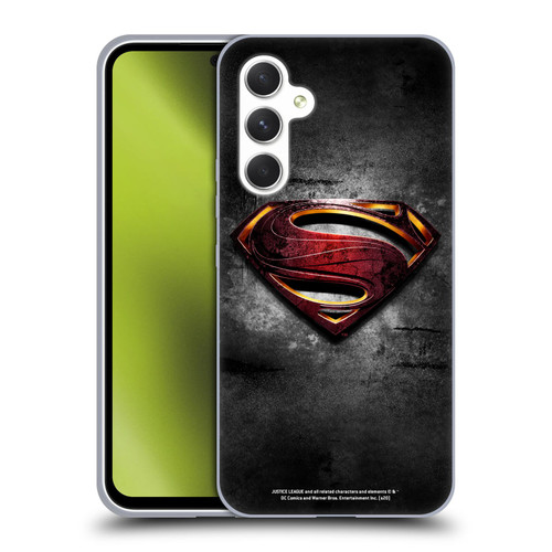 Justice League Movie Superman Logo Art Man Of Steel Soft Gel Case for Samsung Galaxy A54 5G