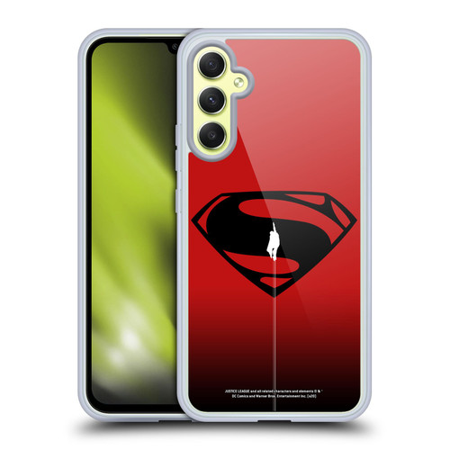 Justice League Movie Superman Logo Art Red And Black Flight Soft Gel Case for Samsung Galaxy A34 5G