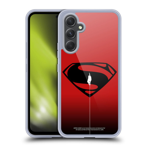 Justice League Movie Superman Logo Art Red And Black Flight Soft Gel Case for Samsung Galaxy A54 5G