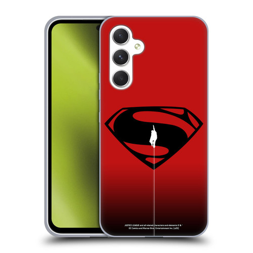 Justice League Movie Superman Logo Art Red And Black Flight Soft Gel Case for Samsung Galaxy A54 5G