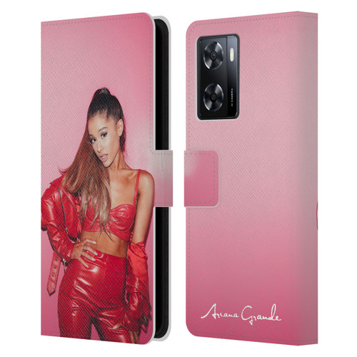 Ariana Grande Dangerous Woman Red Leather Leather Book Wallet Case Cover For OPPO A57s