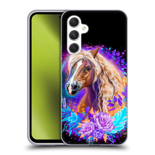 Sheena Pike Animals Purple Horse Spirit With Roses Soft Gel Case for Samsung Galaxy A54 5G