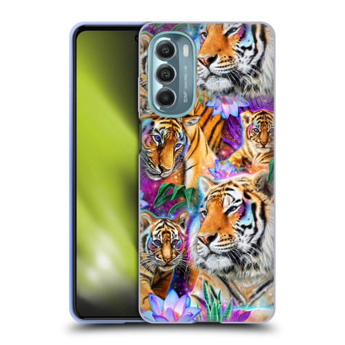 Sheena Pike Big Cats Daydream Tigers With Flowers Soft Gel Case for Motorola Moto G Stylus 5G (2022)