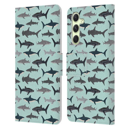 Andrea Lauren Design Sea Animals Sharks Leather Book Wallet Case Cover For Samsung Galaxy A54 5G