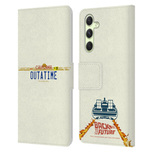 Back to the Future I Graphics Outatime Leather Book Wallet Case Cover For Samsung Galaxy A54 5G