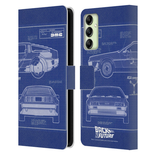 Back to the Future I Key Art Blue Print Leather Book Wallet Case Cover For Samsung Galaxy A14 5G