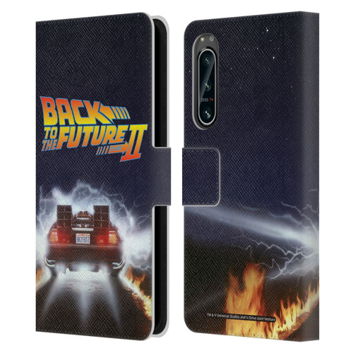 Back to the Future II Key Art Blast Leather Book Wallet Case Cover For Sony Xperia 5 IV