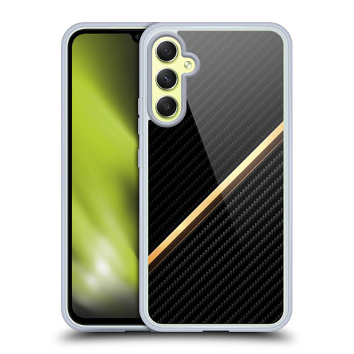 Alyn Spiller Carbon Fiber Gold Soft Gel Case for Samsung Galaxy A34 5G