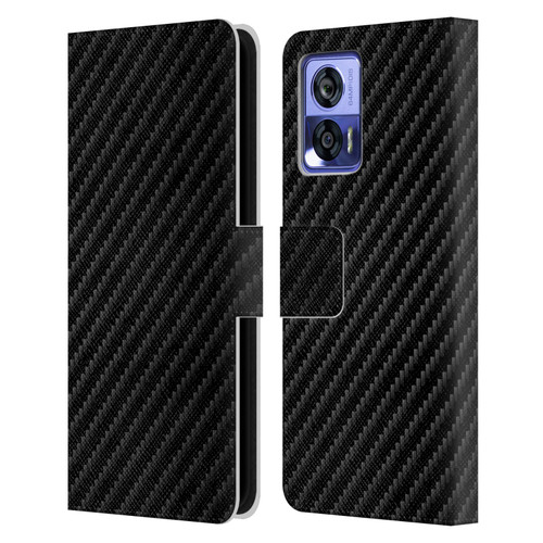 Alyn Spiller Carbon Fiber Plain Leather Book Wallet Case Cover For Motorola Edge 30 Neo 5G
