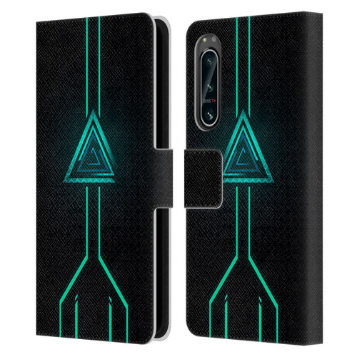 Alyn Spiller Neon Green Leather Book Wallet Case Cover For Sony Xperia 5 IV