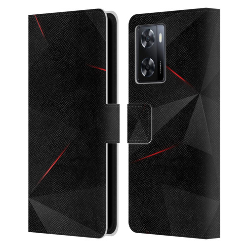 Alyn Spiller Tectonic Red Leather Book Wallet Case Cover For OPPO A57s
