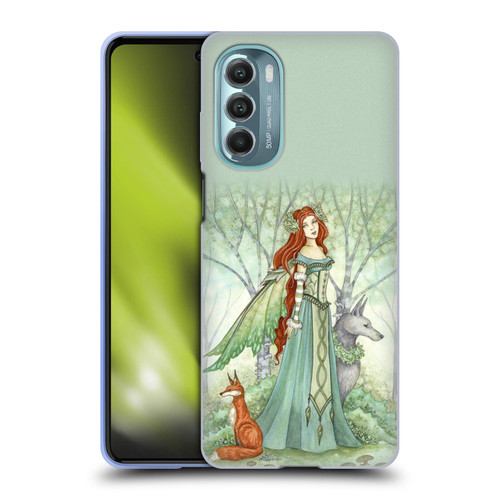 Amy Brown Magical Fairies Woodland Fairy With Fox & Wolf Soft Gel Case for Motorola Moto G Stylus 5G (2022)