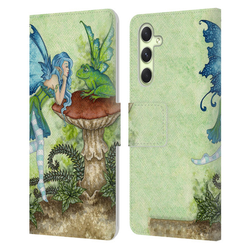 Amy Brown Pixies Frog Gossip Leather Book Wallet Case Cover For Samsung Galaxy A54 5G