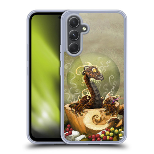 Stanley Morrison Art Brown Coffee Dragon Dragonfly Soft Gel Case for Samsung Galaxy A54 5G