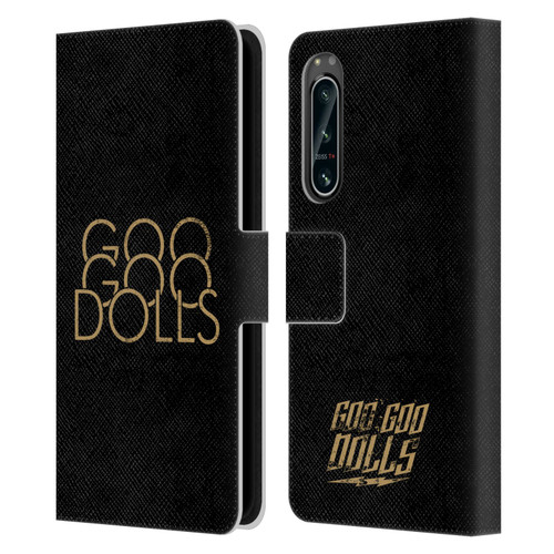 Goo Goo Dolls Graphics Stacked Gold Leather Book Wallet Case Cover For Sony Xperia 5 IV