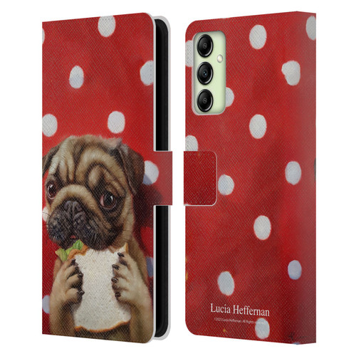 Lucia Heffernan Art Pugalicious Leather Book Wallet Case Cover For Samsung Galaxy A14 5G
