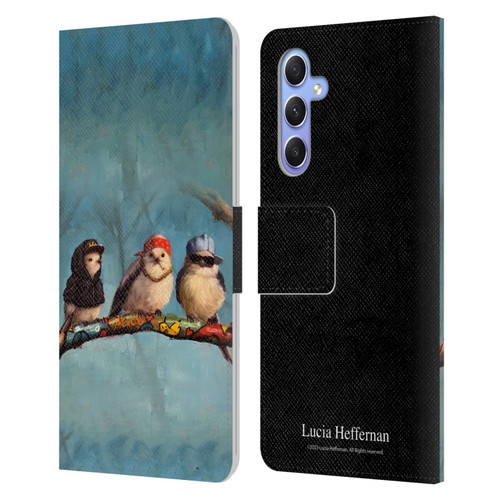 Lucia Heffernan Art Birdz In Da Hood Leather Book Wallet Case Cover For Samsung Galaxy A34 5G