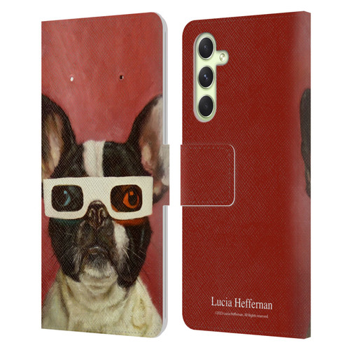 Lucia Heffernan Art 3D Dog Leather Book Wallet Case Cover For Samsung Galaxy A54 5G