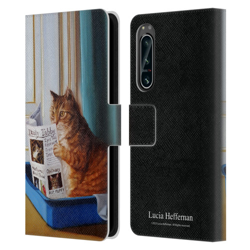 Lucia Heffernan Art Kitty Throne Leather Book Wallet Case Cover For Sony Xperia 5 IV