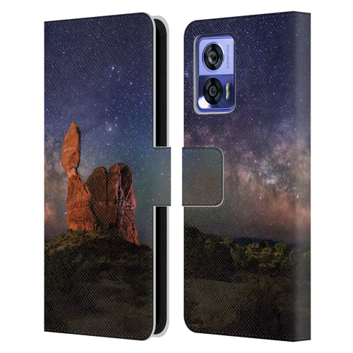 Royce Bair Nightscapes Balanced Rock Leather Book Wallet Case Cover For Motorola Edge 30 Neo 5G