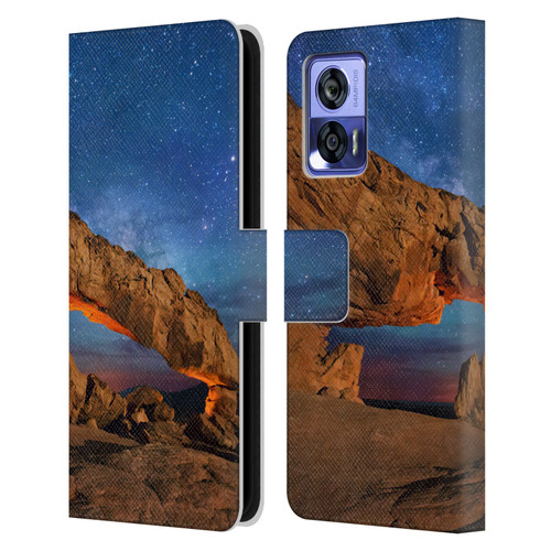 Royce Bair Nightscapes Sunset Arch Leather Book Wallet Case Cover For Motorola Edge 30 Neo 5G