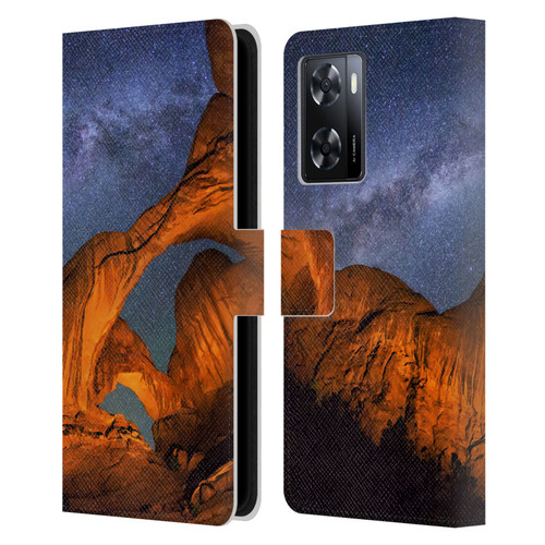 Royce Bair Nightscapes Triple Arch Leather Book Wallet Case Cover For OPPO A57s