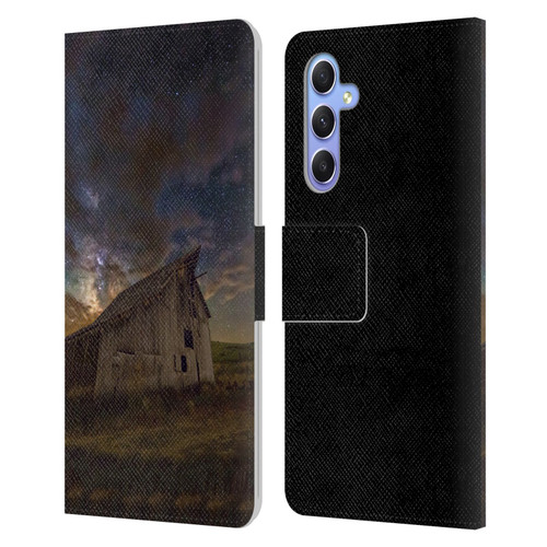Royce Bair Nightscapes Bear Lake Old Barn Leather Book Wallet Case Cover For Samsung Galaxy A34 5G