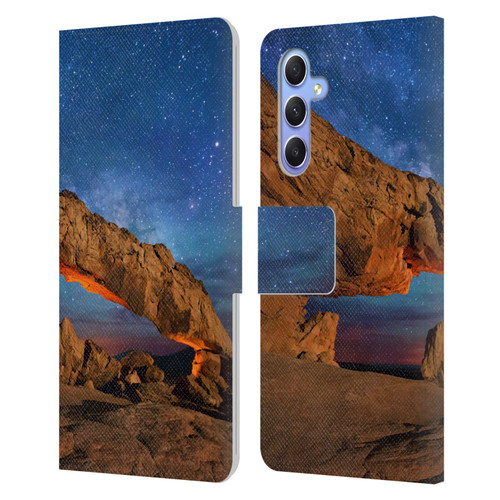 Royce Bair Nightscapes Sunset Arch Leather Book Wallet Case Cover For Samsung Galaxy A34 5G
