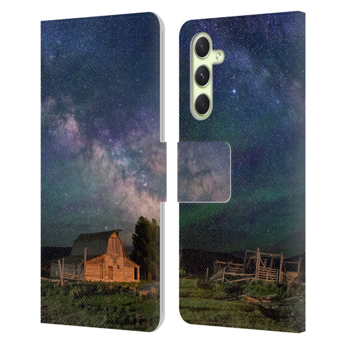 Royce Bair Nightscapes Grand Teton Barn Leather Book Wallet Case Cover For Samsung Galaxy A54 5G