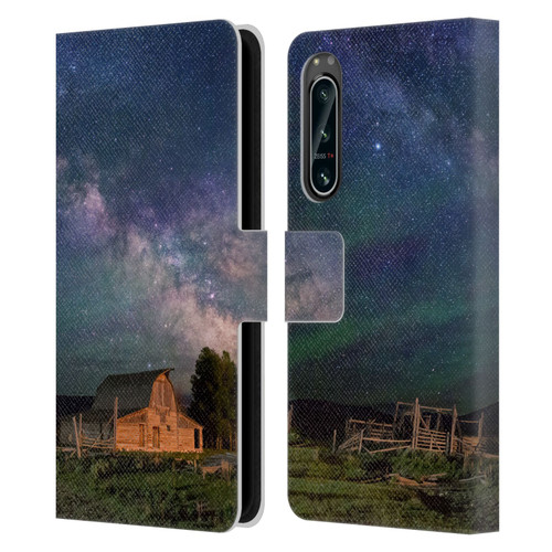 Royce Bair Nightscapes Grand Teton Barn Leather Book Wallet Case Cover For Sony Xperia 5 IV