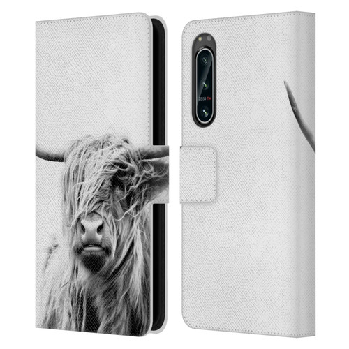 Dorit Fuhg Travel Stories Portrait of a Highland Cow Leather Book Wallet Case Cover For Sony Xperia 5 IV