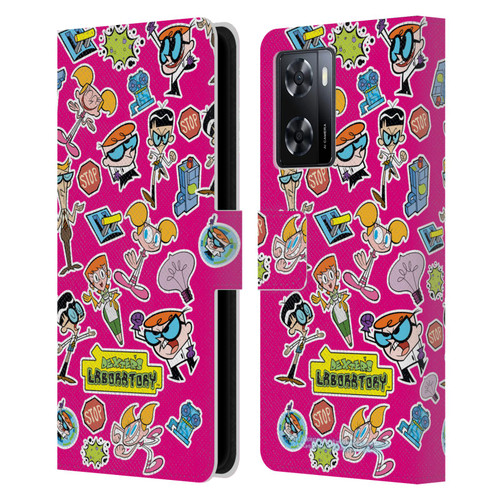 Dexter's Laboratory Graphics Icons Leather Book Wallet Case Cover For OPPO A57s