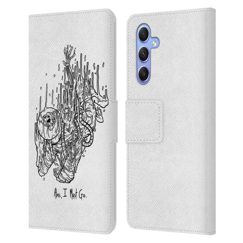 Matt Bailey Art Alas I Must Go Leather Book Wallet Case Cover For Samsung Galaxy A34 5G