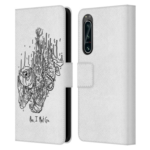 Matt Bailey Art Alas I Must Go Leather Book Wallet Case Cover For Sony Xperia 5 IV