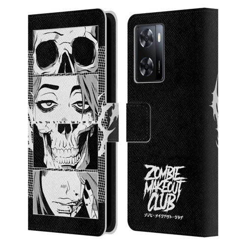 Zombie Makeout Club Art Skull Collage Leather Book Wallet Case Cover For OPPO A57s