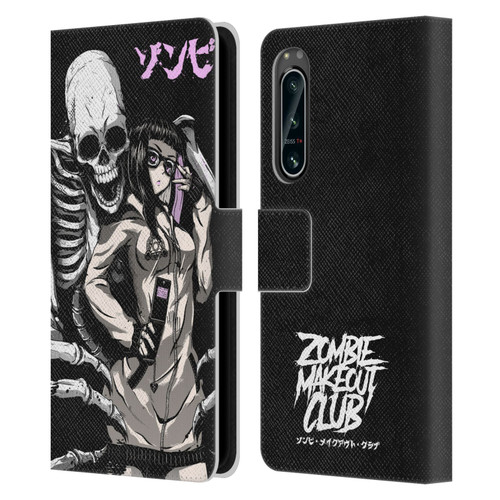 Zombie Makeout Club Art Stop Drop Selfie Leather Book Wallet Case Cover For Sony Xperia 5 IV