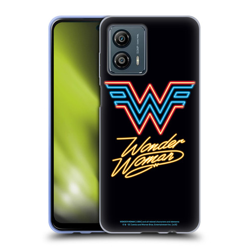 Wonder Woman 1984 Logo Art Neon Soft Gel Case for Motorola Moto G53 5G
