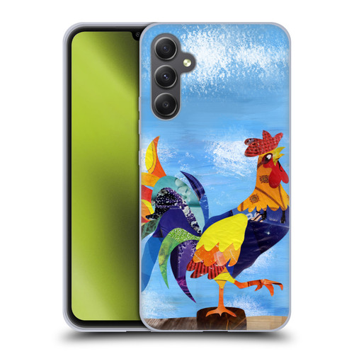 Artpoptart Animals Colorful Rooster Soft Gel Case for Samsung Galaxy A34 5G