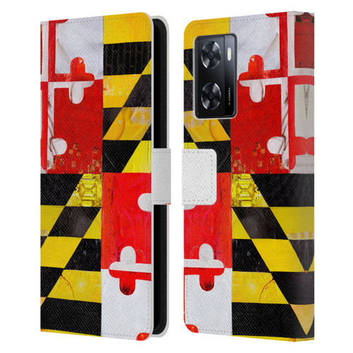 Artpoptart Flags Maryland Leather Book Wallet Case Cover For OPPO A57s