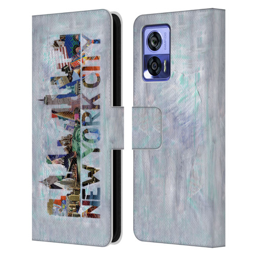 Artpoptart Travel New York Leather Book Wallet Case Cover For Motorola Edge 30 Neo 5G