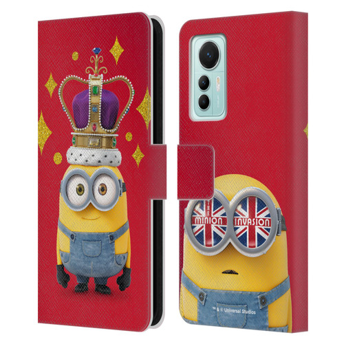 Minions Minion British Invasion Bob Crown Leather Book Wallet Case Cover For Xiaomi 12 Lite